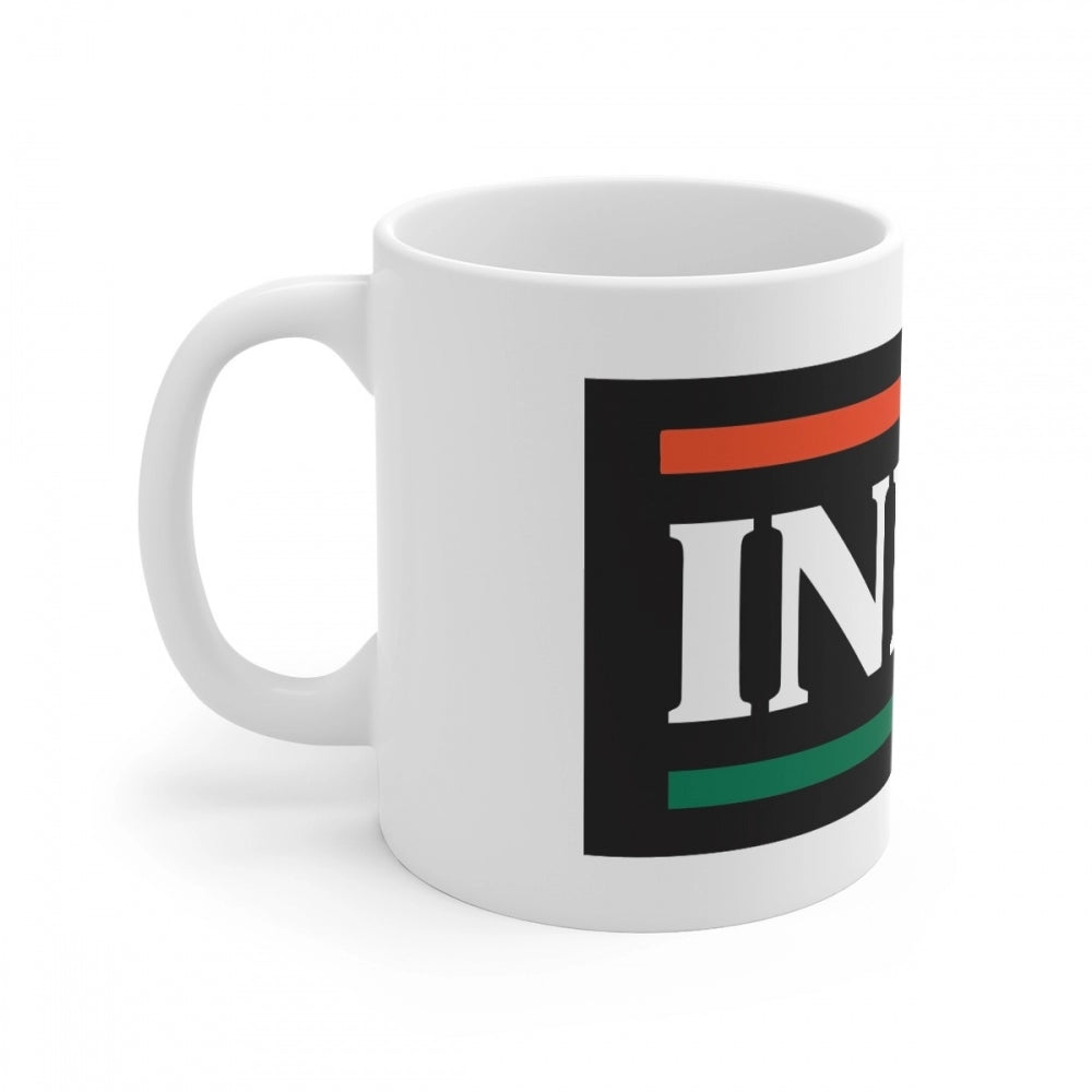 Ceramic India Printed Coffee Mug (Color: White, Capacity:330ml)