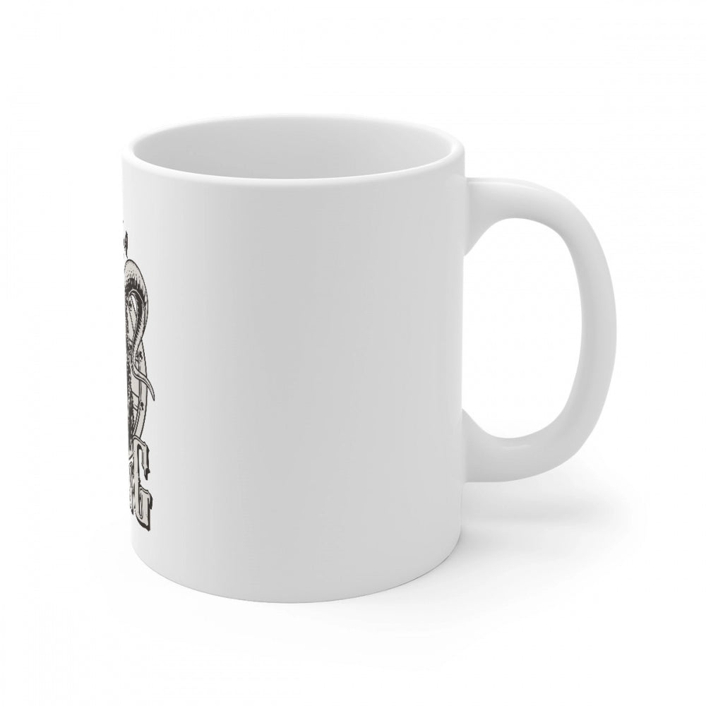 Ceramic Gorila Desing Printed Coffee Mug (Color: White, Capacity:330ml)