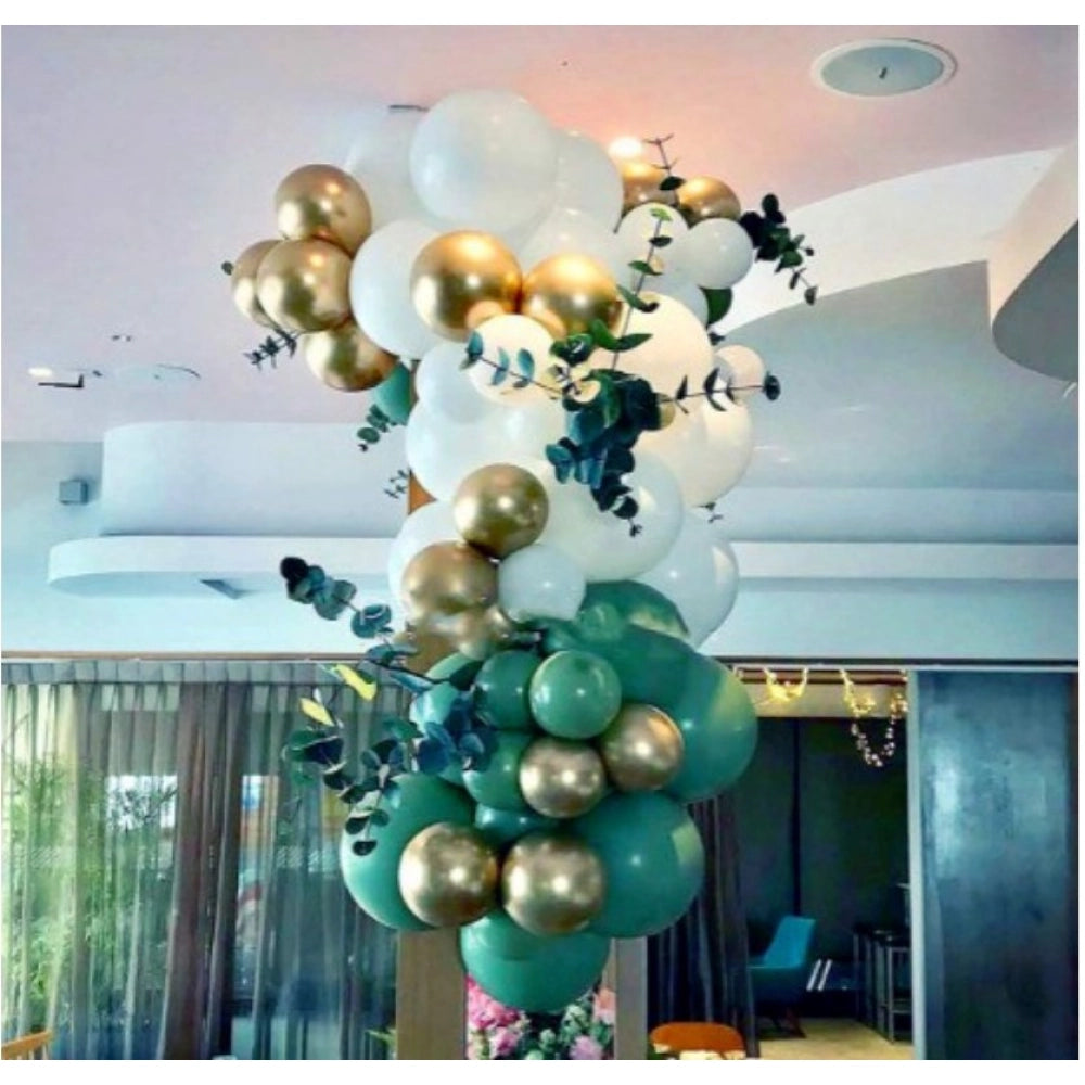 Birthday Decoration Combo Of Gold Birthday Banner, Metallic Balloons, Balloonpump (Multicolor)