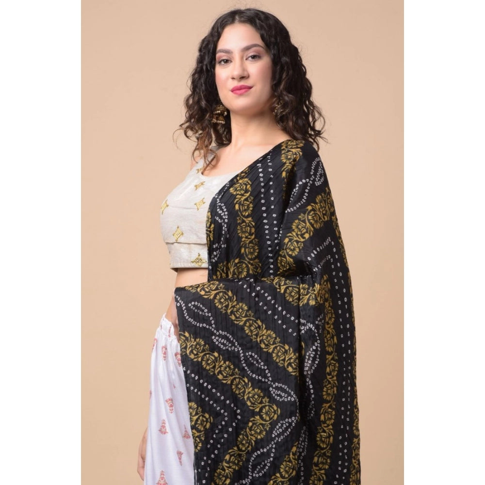 Generic Women's Chanderi Printed Dupatta (Multicolor, Length: 2.25 to 2.50 Mtr)