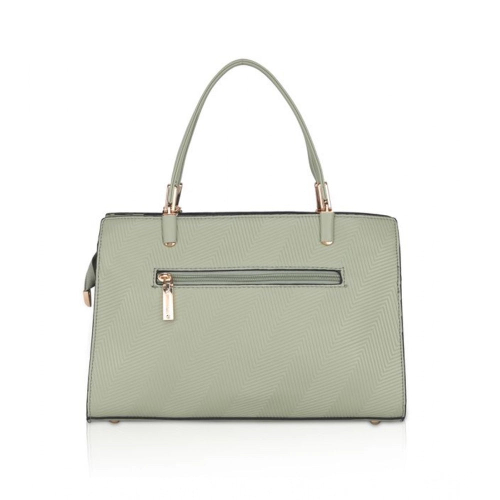 Women's Faux Leather Textured Adjustable Long Belt Handbag (Green)
