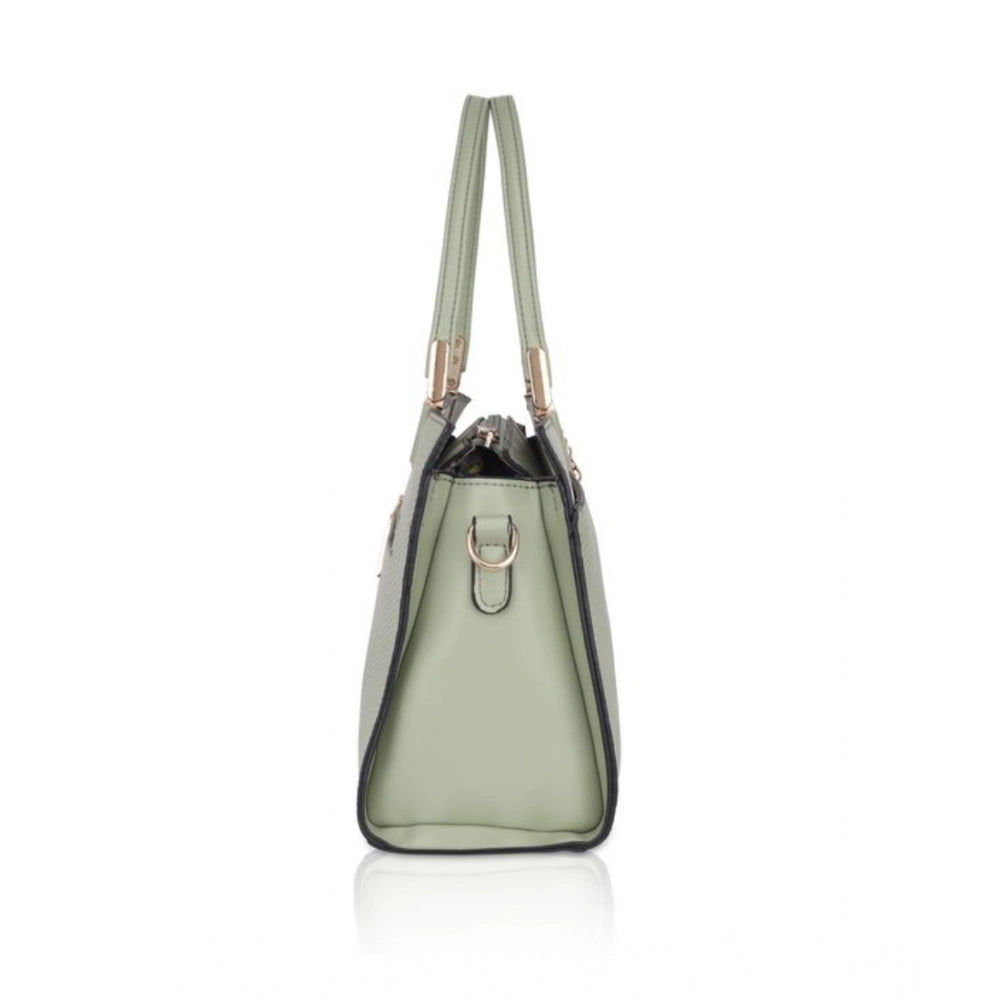 Women's Faux Leather Textured Adjustable Long Belt Handbag (Green)