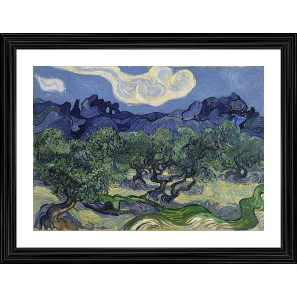 Generic Olive Trees 1889 Painting With Wood Photo Frame (Multicolor)