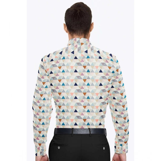 Generic Men's Cotton Blended Printed Full Sleeve Shirt (Multicolor)