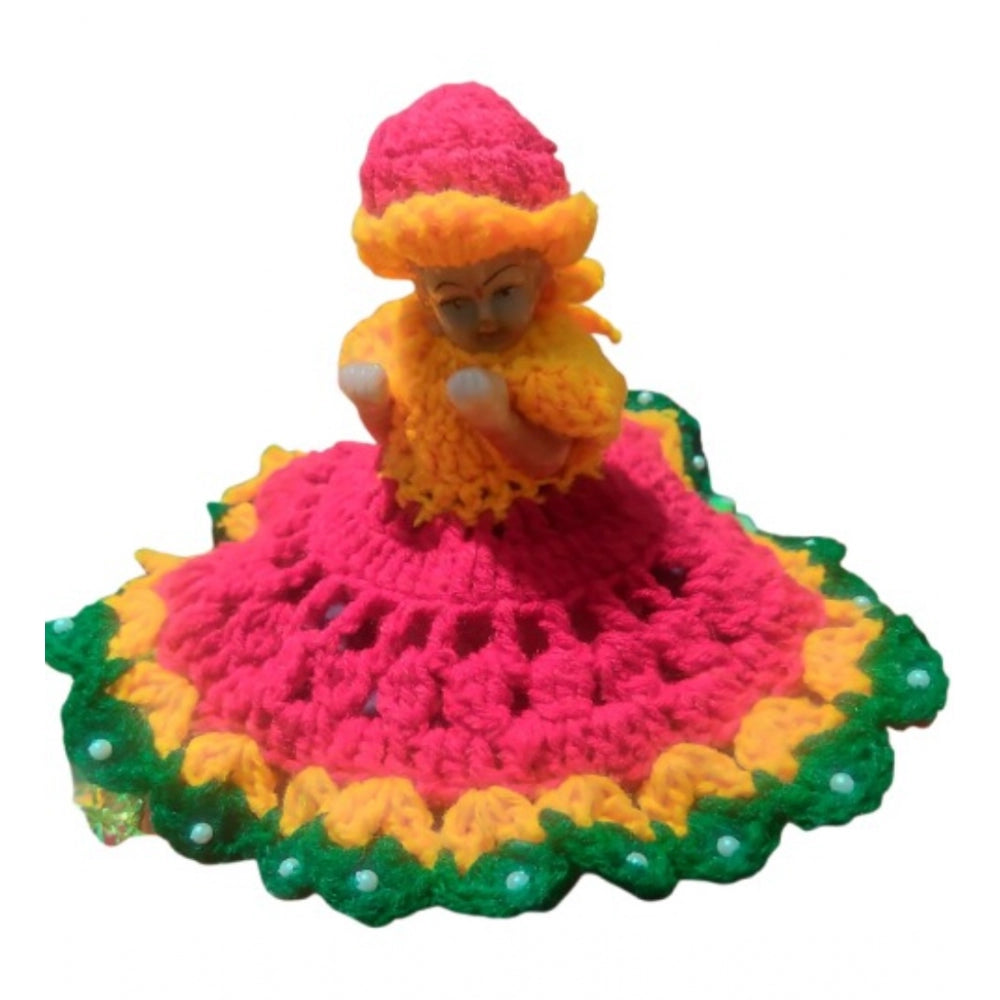 Laddu Gopal Dress Size: 0 To 6 (Red-Yellow-Green)
