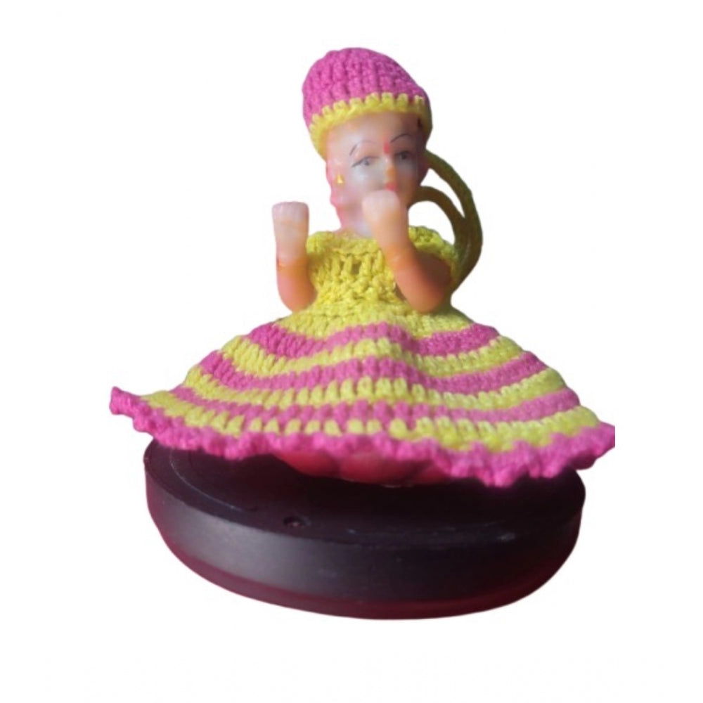 Laddu Gopal Dress Size: 0 To 6 (Pink-Yellow)