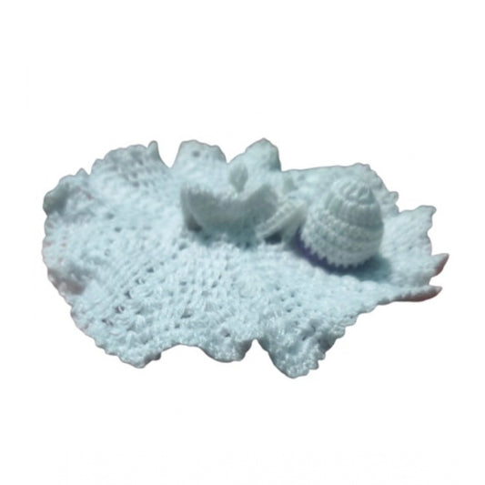 Laddu Gopal Dress Size: 0 To 6 (White-Lavender)