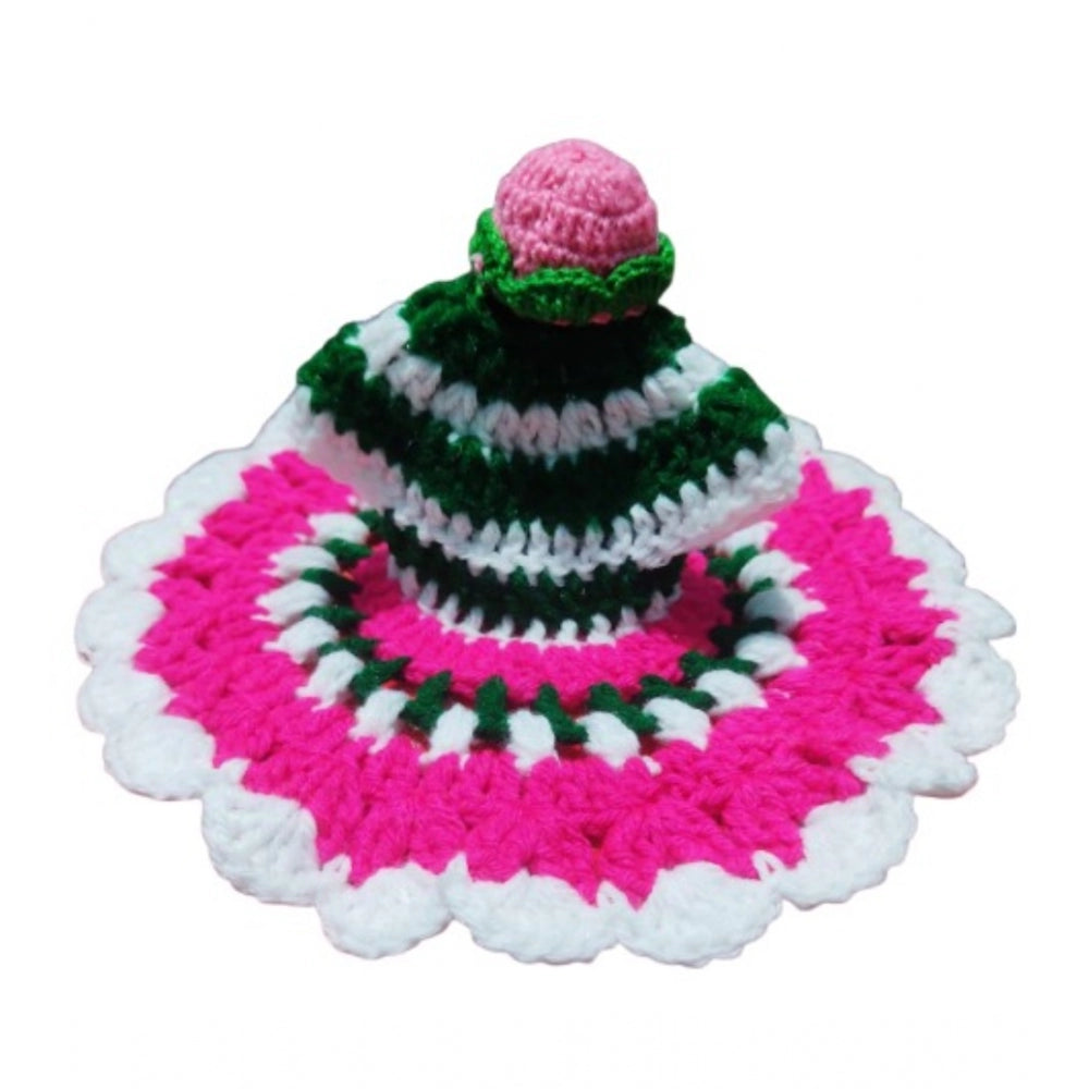 Laddu Gopal Dress Size: 0 To 6 (Pink-Green)