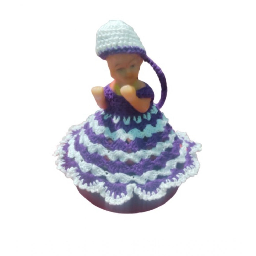 Laddu Gopal Dress Size: 0 To 6 (White-Lavender)