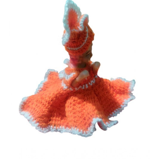 Laddu Gopal Dress Size: 0 To 6 (Orange-White)