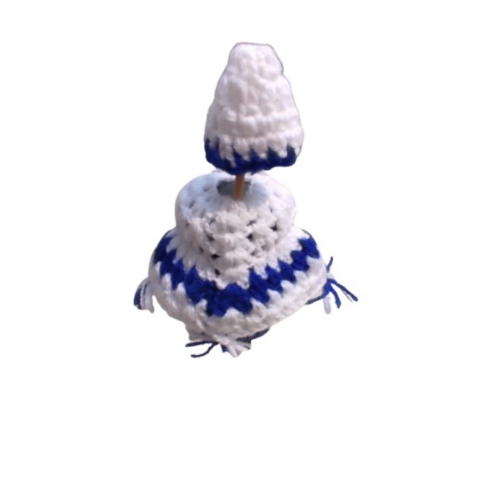 Laddu Gopal Dress Size: 0 To 6 (White-Blue)