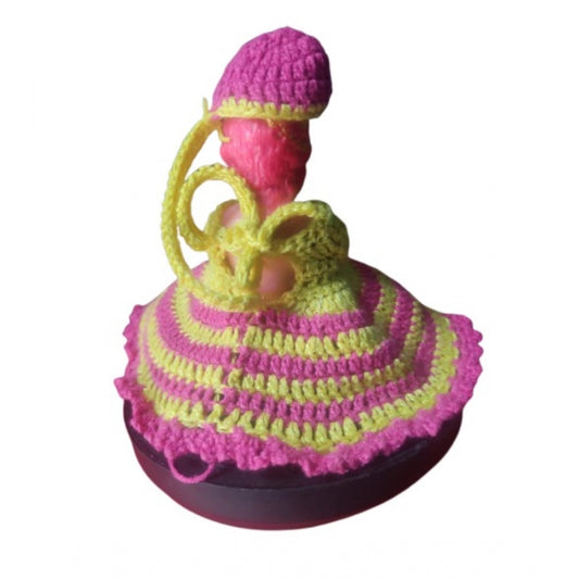 Laddu Gopal Dress Size: 0 To 6 (Pink-Yellow)