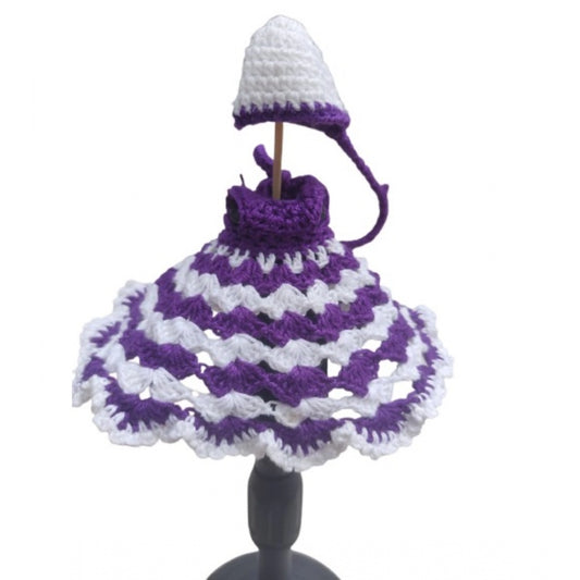 Laddu Gopal Dress Size: 0 To 6 (White-Lavender)