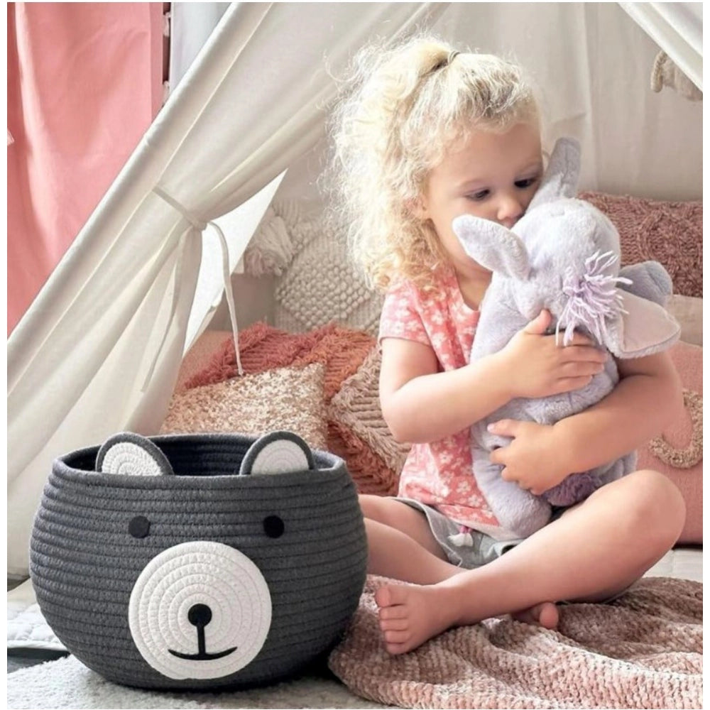 Cotton Bear Shaped Storage Baskets Pack of 1 (Grey)