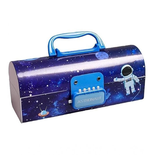 Plastic Pen, Pencil Box Suitcase Style Password Lock (Multicolor )
