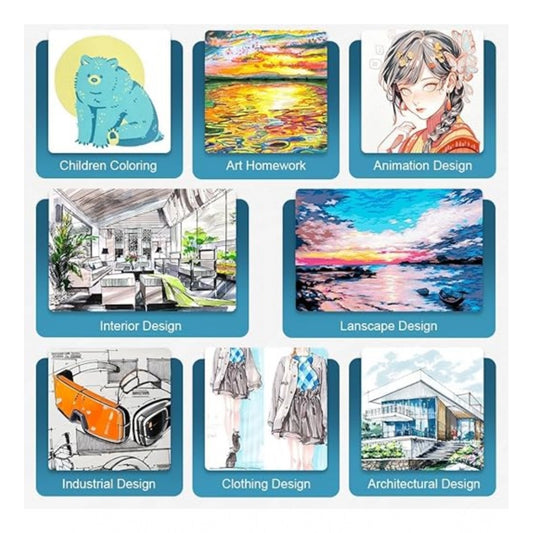 Plastic 60Pcs Colors Art Markers Sketch Pen Dual Tip Artist Art Marker (Multicolor )