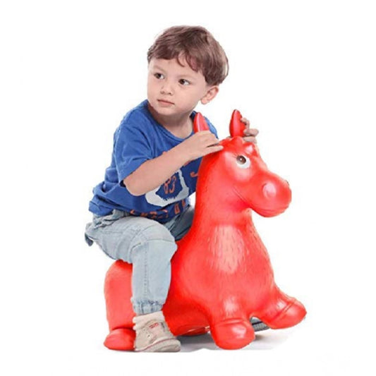 Generic Plastic Inflatable Jumping And Riding Horse Air Animal Shape Jumping Toys (Multicolor )
