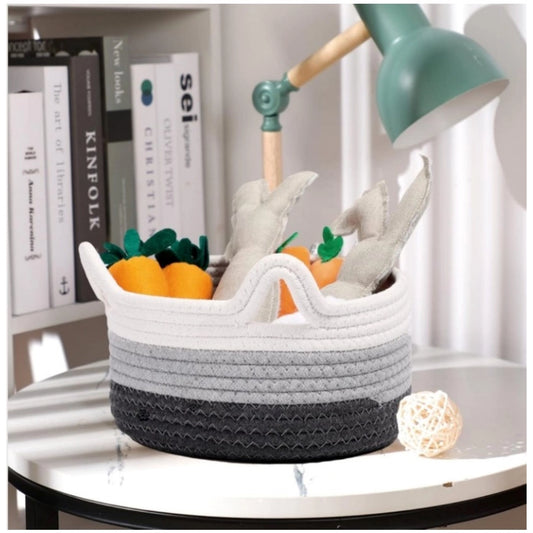 Cotton Cat Basket Inch Pack of 1 Storage Basket For Clothes (Multicolor)