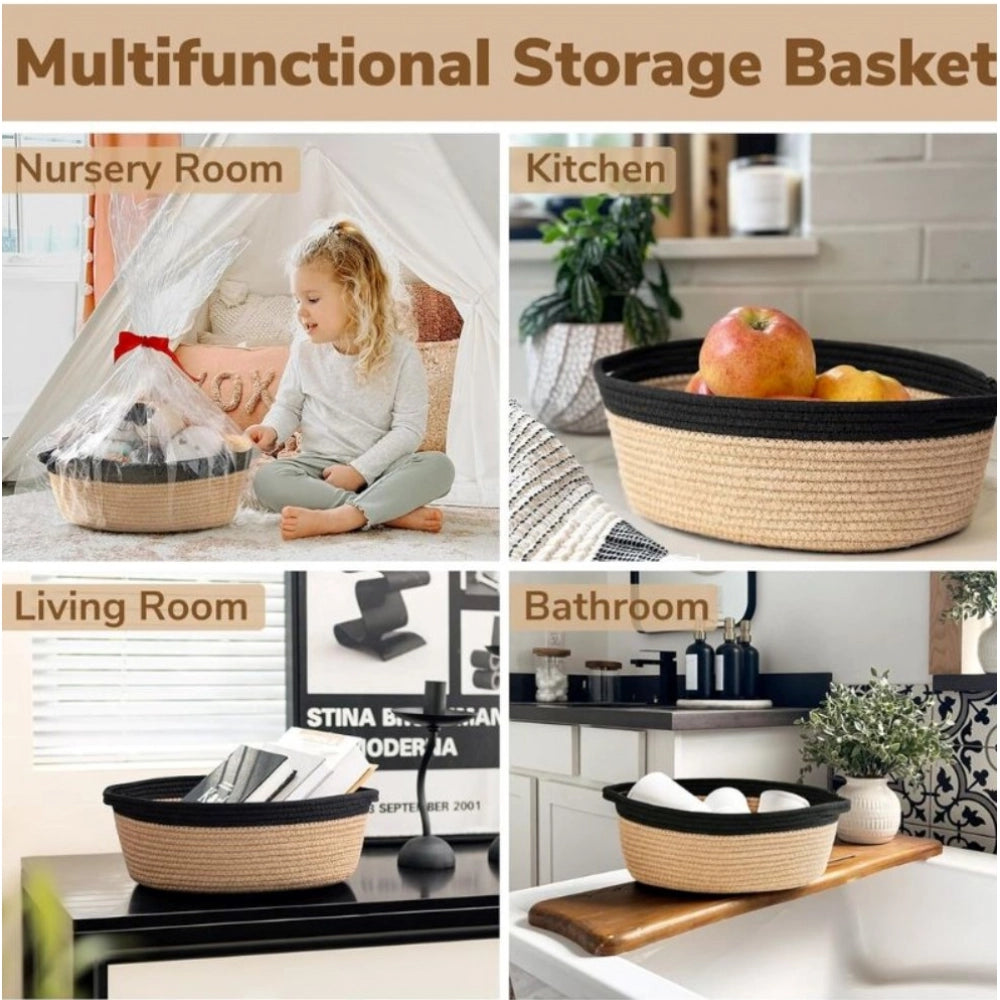 Cotton Baby Gift Basket Pack of 1 Storage Basket For Clothes (Beige)