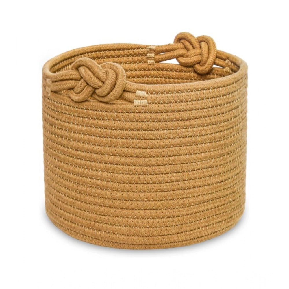 Cotton Brown Basket Inch Pack of 1 Storage Basket For Clothes (Brown)