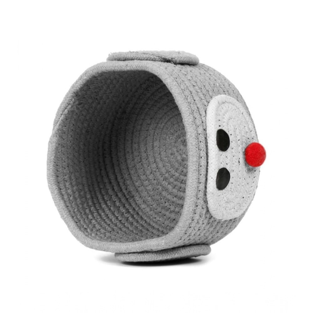 Cotton Pan Holder Pack of 1 Storage Basket For Clothes (Grey)