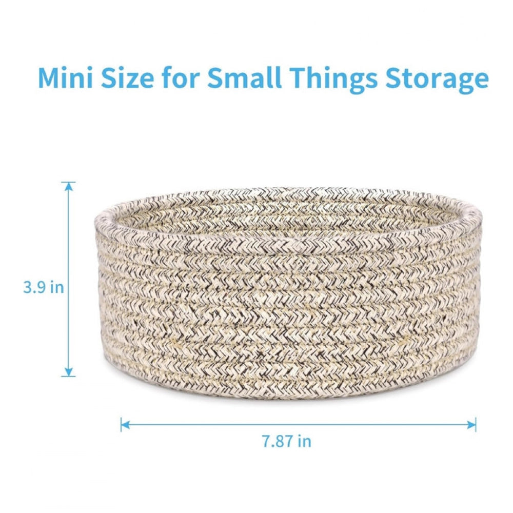 Cotton 8x3 Inch Kidi Round 1 Pcs Bedside Organizer (Brown)