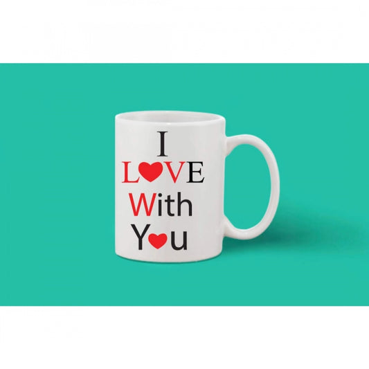 Printed Ceramic Coffee Mug - 1 Pieces, White, 11oz
