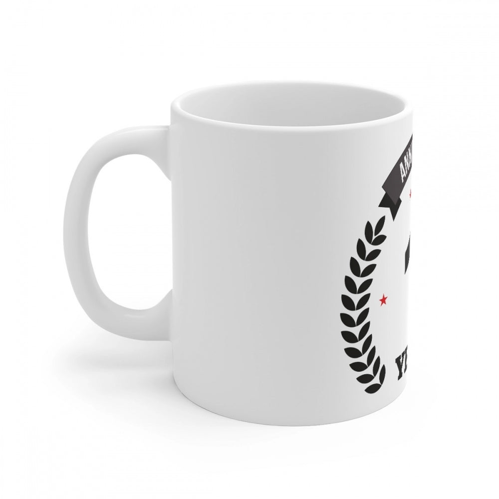 Ceramic 20th Anniversary Printed Coffee Mug (Color: White, Capacity:330ml)