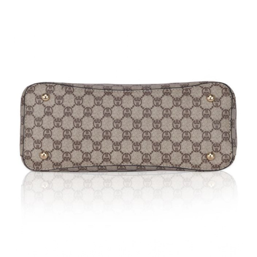 Women's Faux Leather Printed Handbag (Camel)