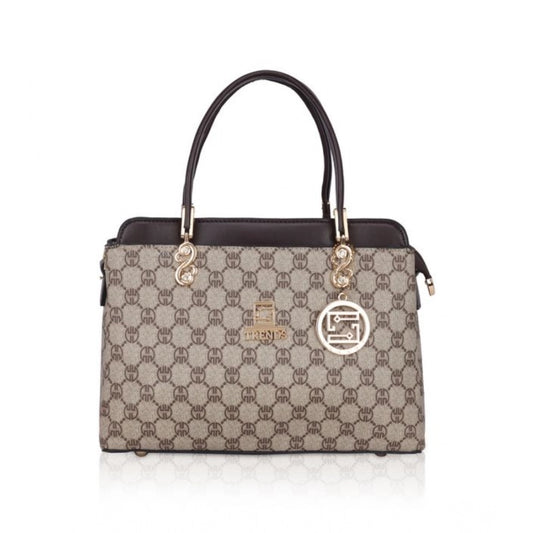 Women's Faux Leather Printed Handbag (Coffee)