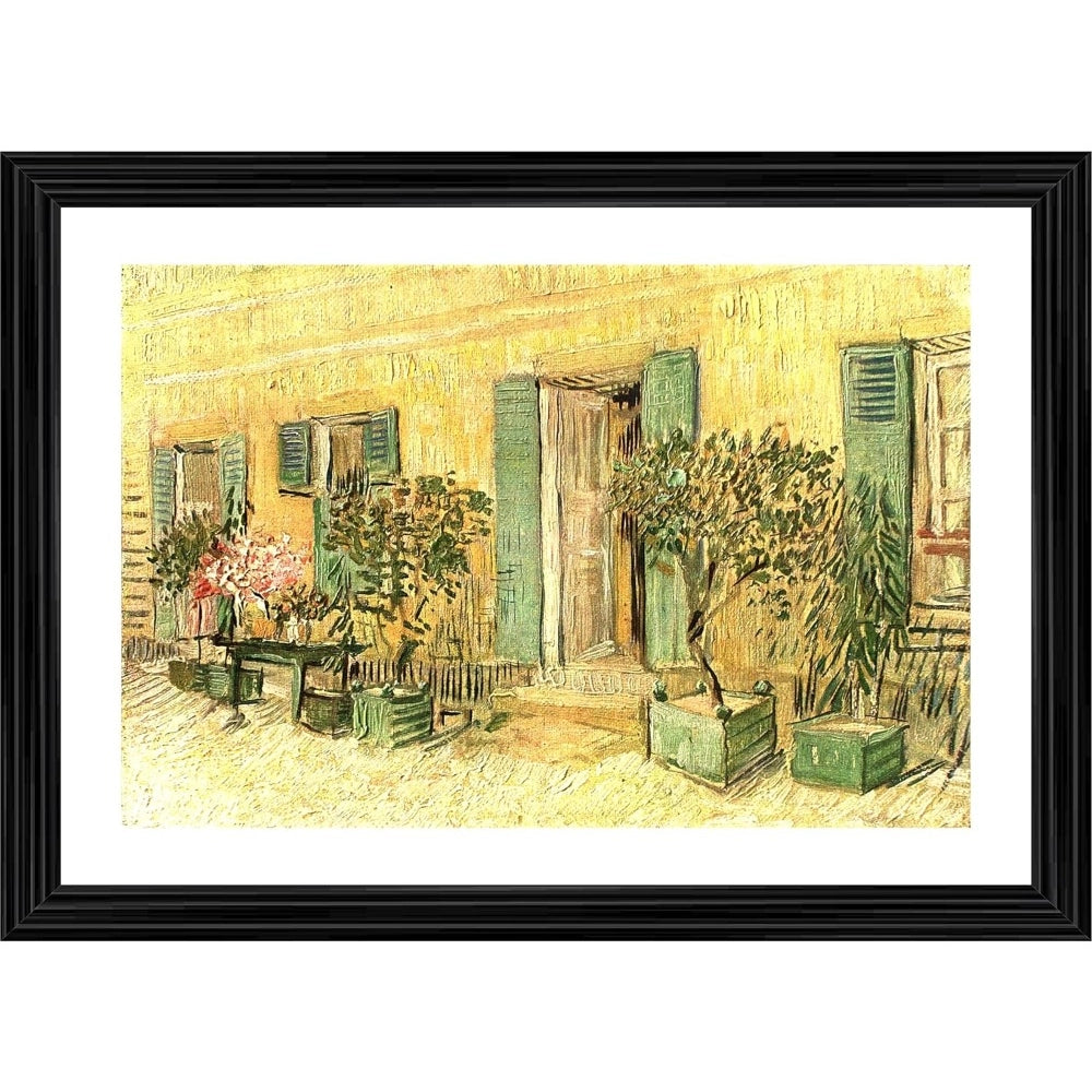 Generic Exterior of a Restaurant in Asnières 1887 Painting With Wood Photo Frame (Multicolor)