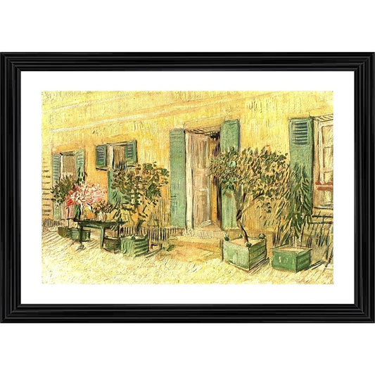 Generic Exterior of a Restaurant in Asnières 1887 Painting With Wood Photo Frame (Multicolor)