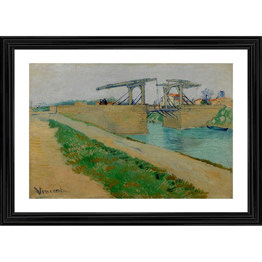 Generic The Langlois Bridge 1888 Painting With Wood Photo Frame (Multicolor)