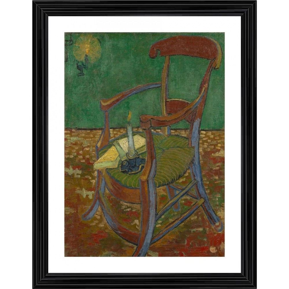 Generic Gauguins Chair 1888 Painting With Wood Photo Frame (Multicolor)