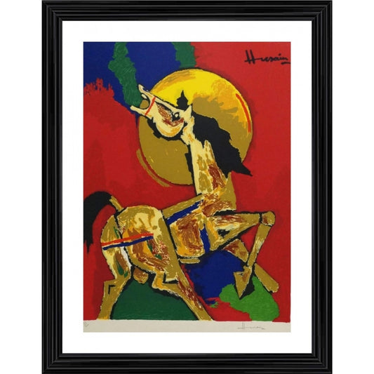 Generic The Horse Painting With Wood Photo Frame (Multicolor)