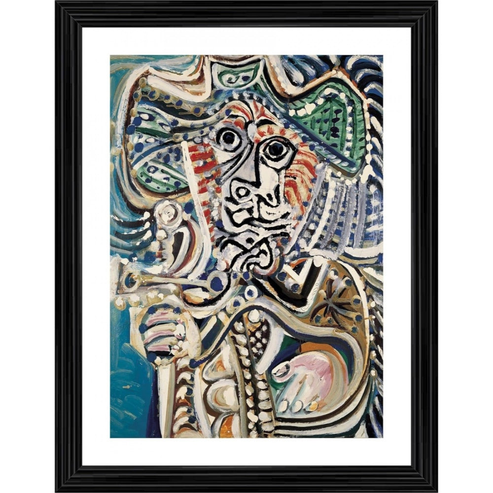 Generic Musketeer with Sword 1972 Painting With Wood Photo Frame (Multicolor)