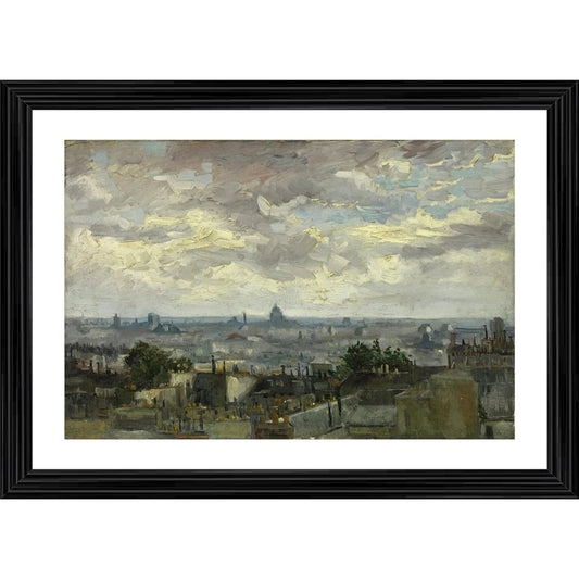 Generic View of Paris 1886 Painting With Wood Photo Frame (Multicolor)