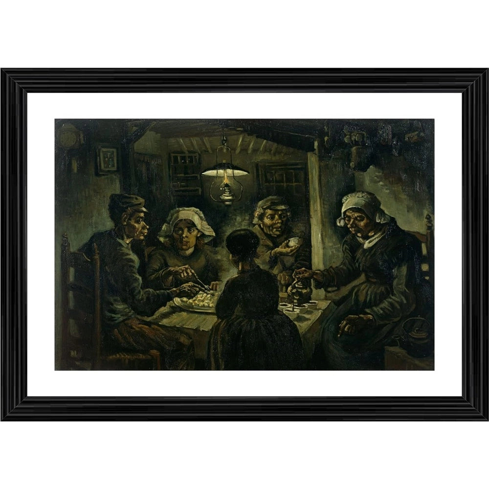 Generic Potato Eaters 1885 Painting With Wood Photo Frame (Multicolor)