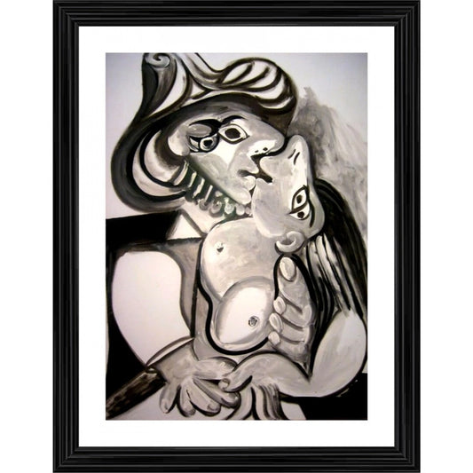 Generic Musketeers Kiss 1969 Painting With Wood Photo Frame (Multicolor)