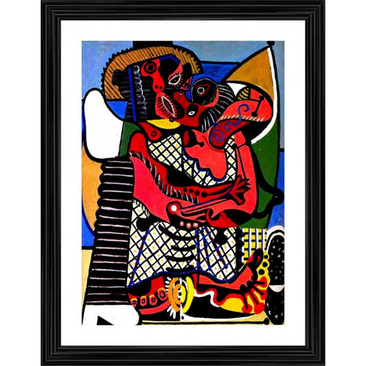 Generic Le Baiser The Kiss 1925 Painting With Wood Photo Frame (Multicolor)