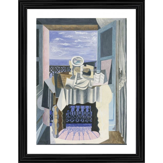 Generic life in front of a window at Saint Raphael Painting With Wood Photo Frame (Multicolor)