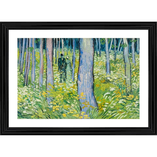 Generic Two Lovers &amp; Undergrowth 1886 Painting With Wood Photo Frame (Multicolor)