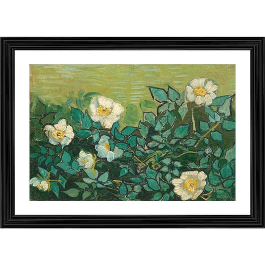 Generic Wild Roses 1889 Painting With Wood Photo Frame (Multicolor)