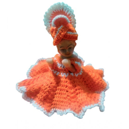 Laddu Gopal Dress Size: 0 To 6 (Orange-White)