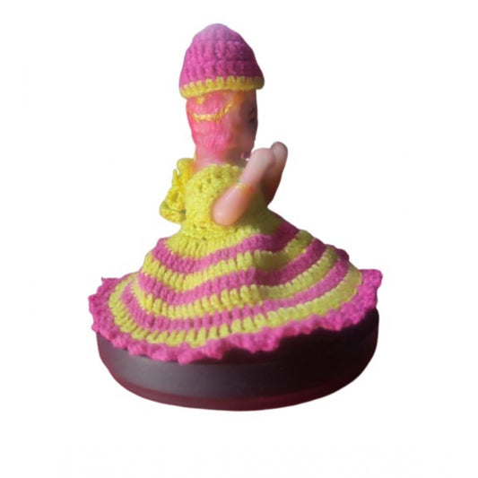 Laddu Gopal Dress Size: 0 To 6 (Pink-Yellow)