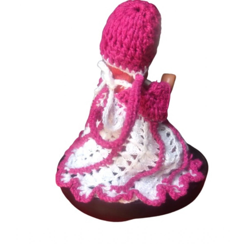 Laddu Gopal Dress Size: 0 To 6 (Pink-White)