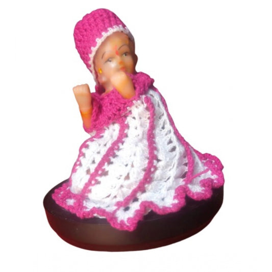 Laddu Gopal Dress Size: 0 To 6 (Pink-White)