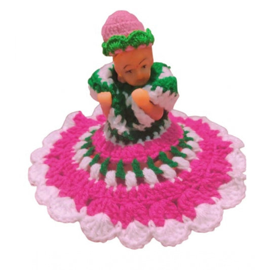 Laddu Gopal Dress Size: 0 To 6 (Pink-Green)
