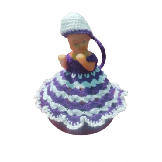 Laddu Gopal Dress Size: 0 To 6 (White-Lavender)