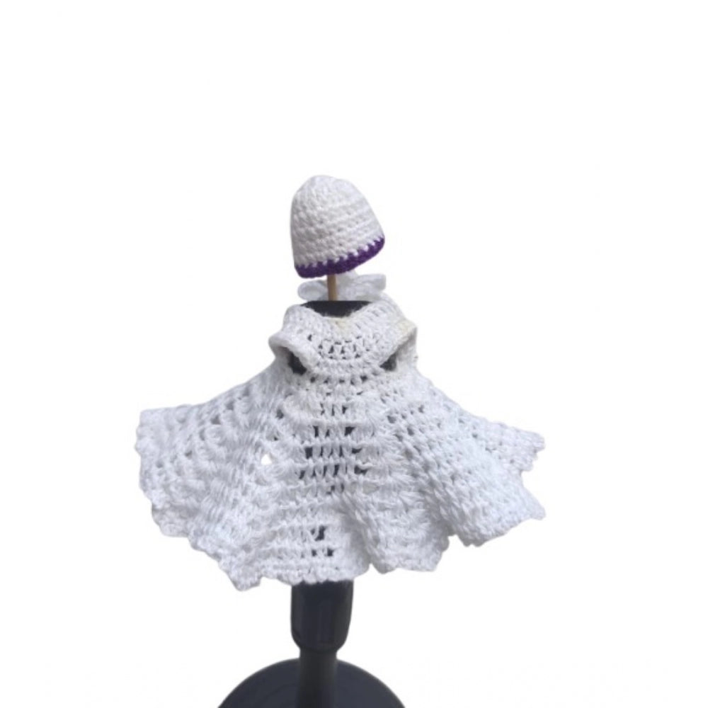 Laddu Gopal Dress Size: 0 To 6 (White-Lavender)